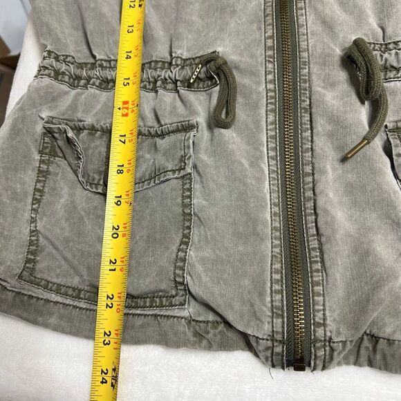 Express Green Acid Wash Military Style Cargo Jacket Medium Women - Picture 7 of 7